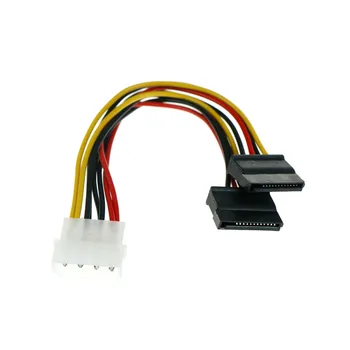 

2pcs Computer Cables 4 Pin IDE Male To 2 Port 15 Pin SATA Female Dual SATA Y Splitter Female HDD Power Adapter Cable