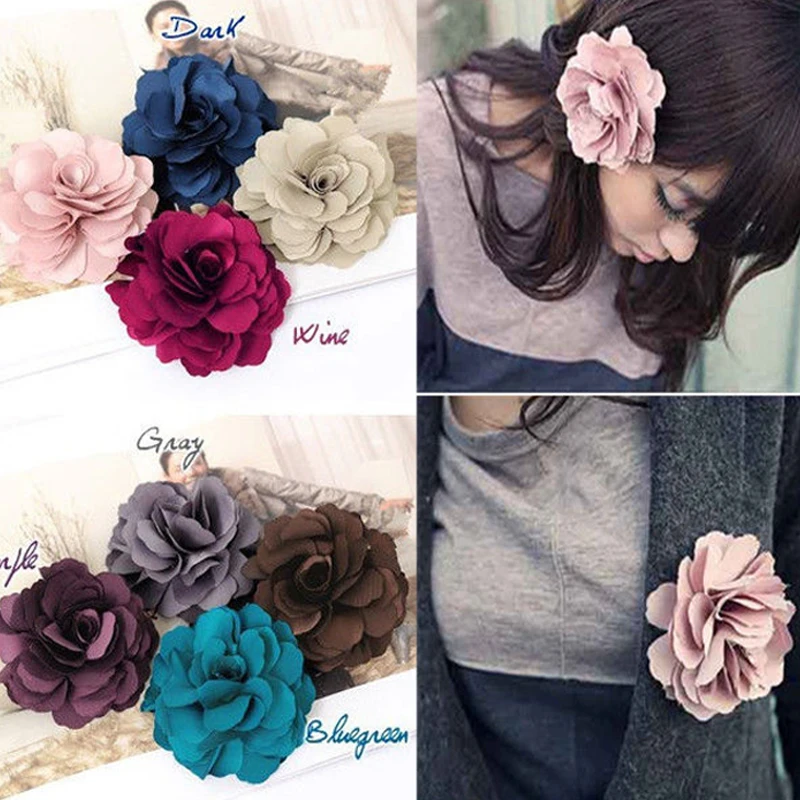 

LNRRABC Multicolor Fashion Lady Hair Clip Peony Flower *Beauty Decoration Chiffon Brooch Temperament
