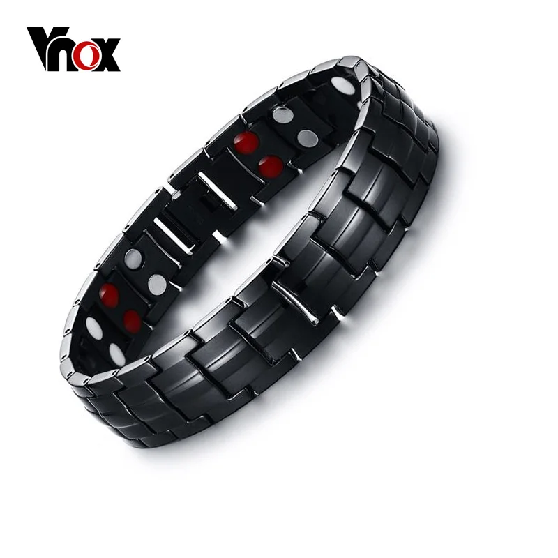Buy Vnox Black Men's Titanium Bracelets & Bangles