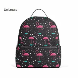 Unicreate рюкзак Для женщин путешествия рюкзак Фламинго печати рюкзаки для девочек-подростков Сумки-холсты детей школьного рюкзака мешок