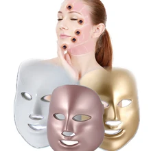 Светодиодный маска для лица, Антивозрастная фотонная маска удаление морщин, акне 7 цветов, легкое омоложение кожи, массажер для лица, инструмент для спа