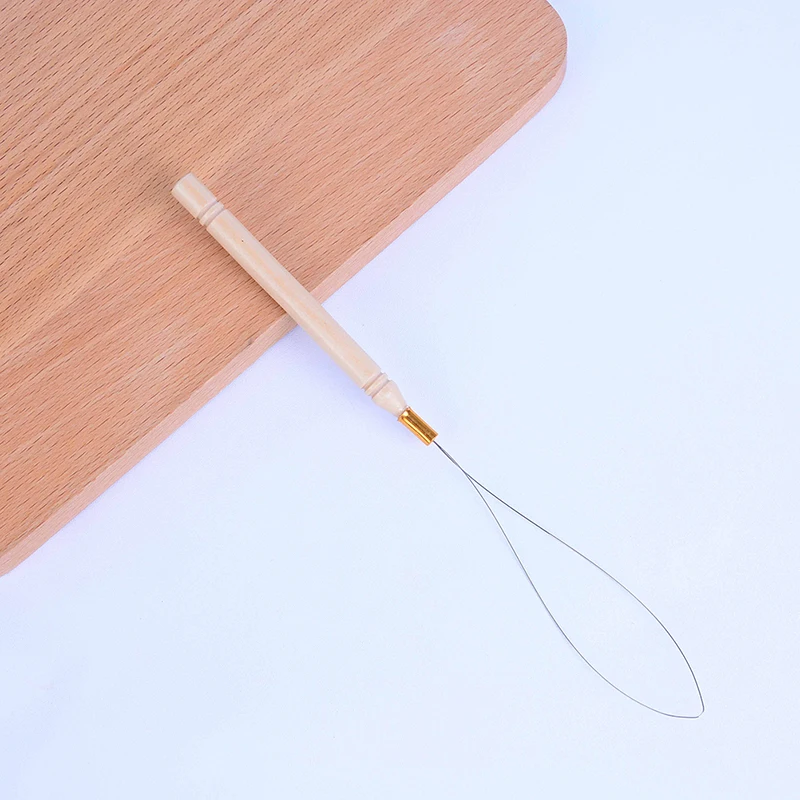 1 шт. деревянные ручки петли иглы Threader микрокольца, бусины петли для волос крюк-удлинитель Тяговый инструмент