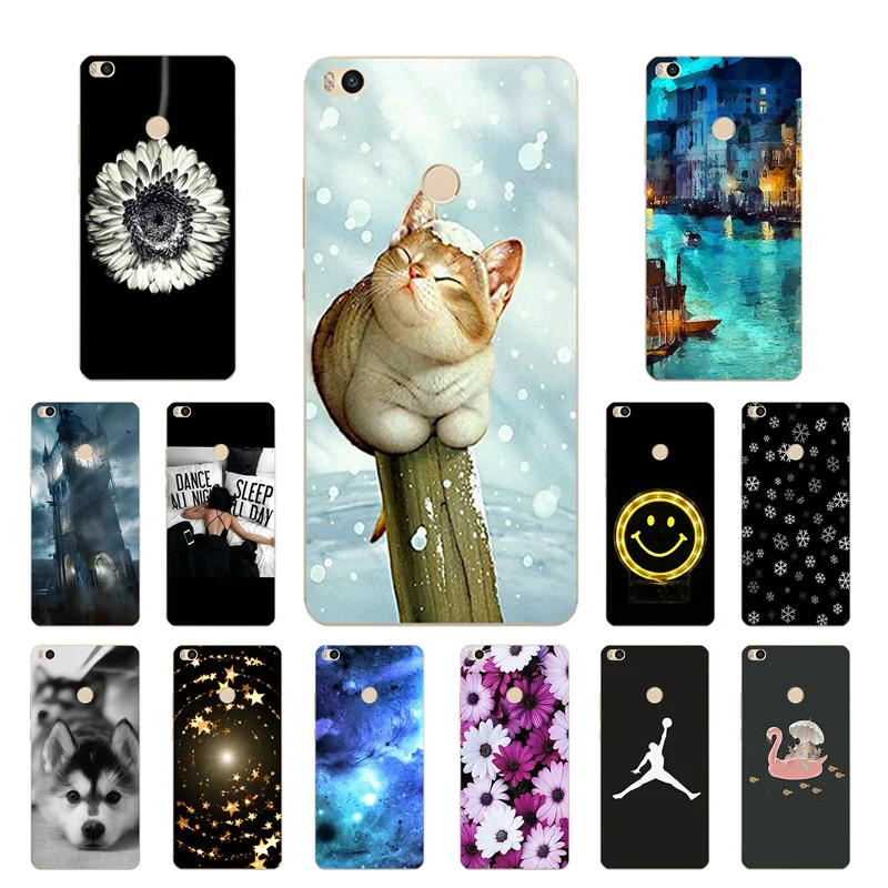 for Xiaomi Mi Max2 Case Scenery Cover Silicone Smiley Printing Max 2 Phone Cases Xiomi |