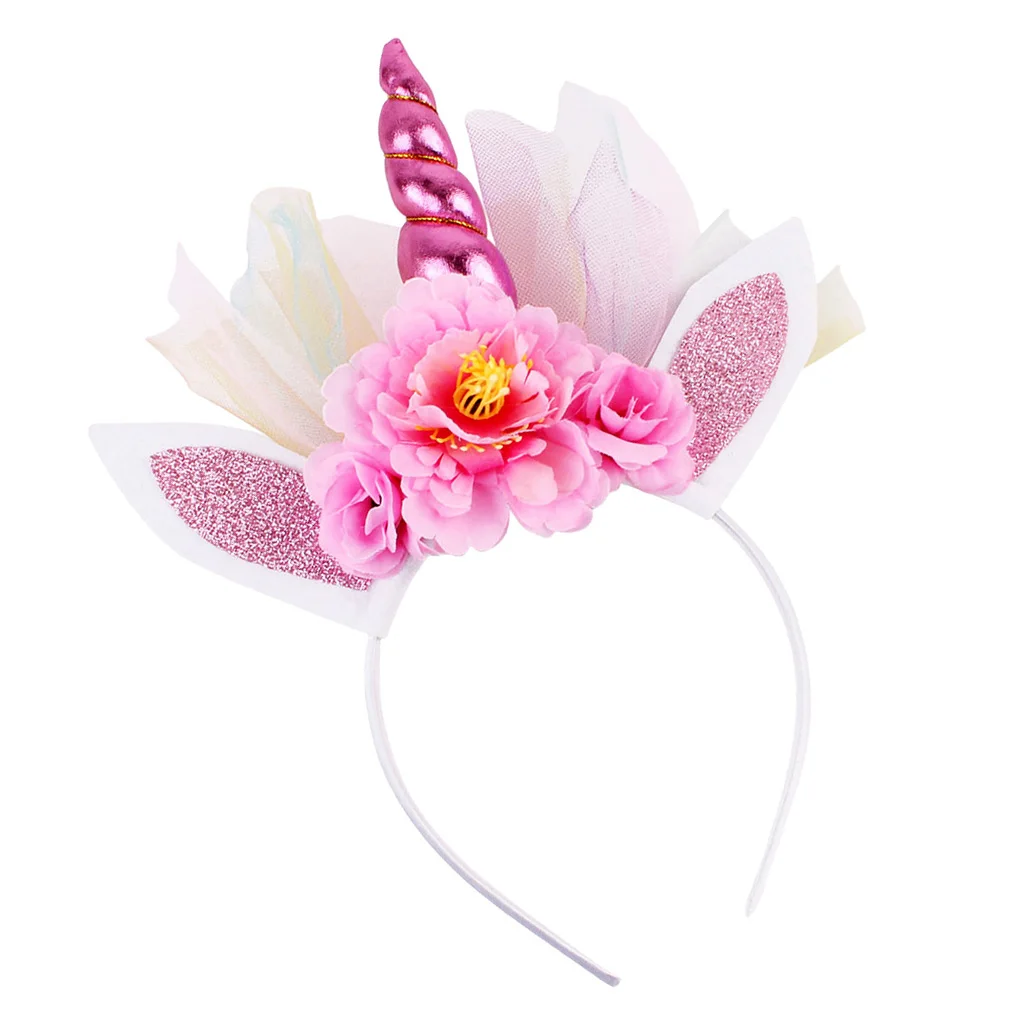 Cute Unicorn Kids Girls Children Headwear Hair Hoop Hair Clips for Birthday Party Photo Prop Stage Show Hair Accessories
