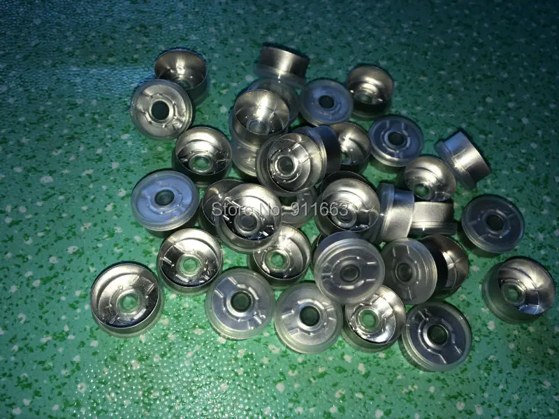 15mm plastic caps clear-silver 1