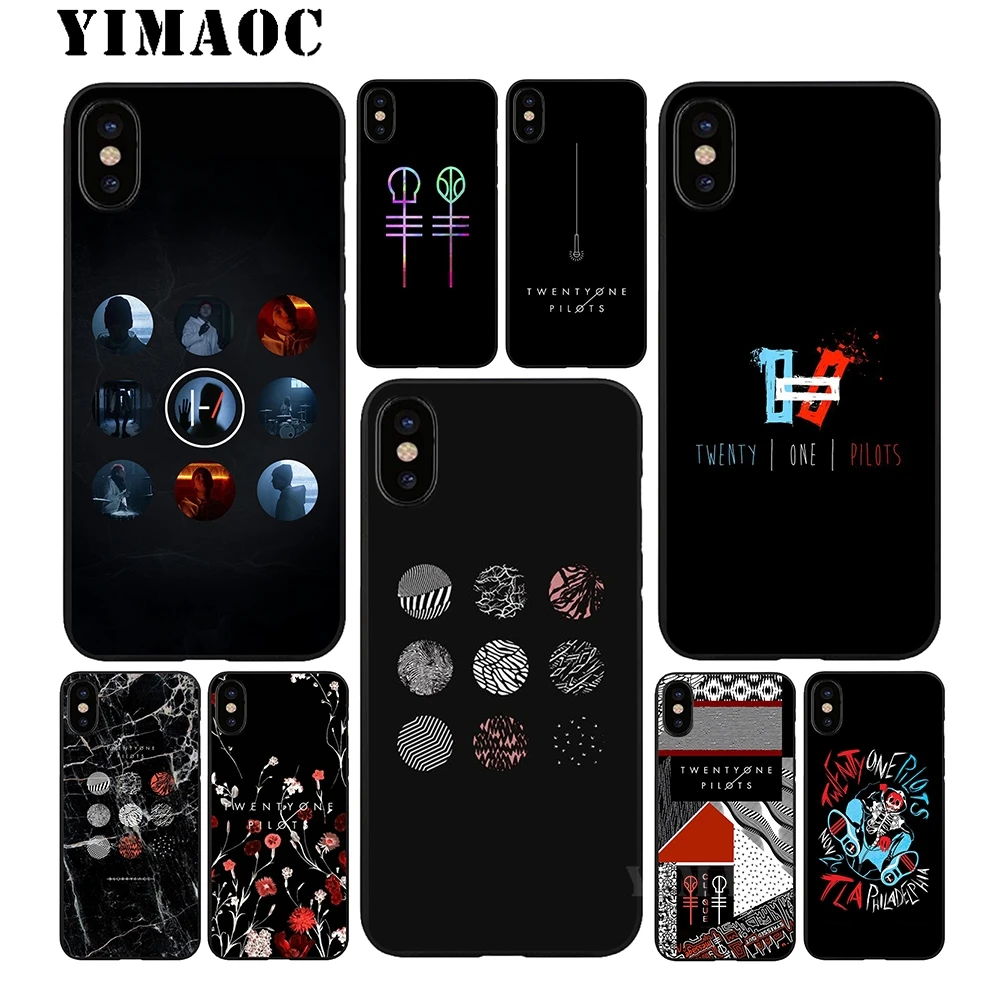 Мягкий Черный силиконовый чехол YIMAOC Twenty One Pilots из ТПУ для iPhone X или 10 8 7 6 6S Plus 5 2 SE Xr Xs