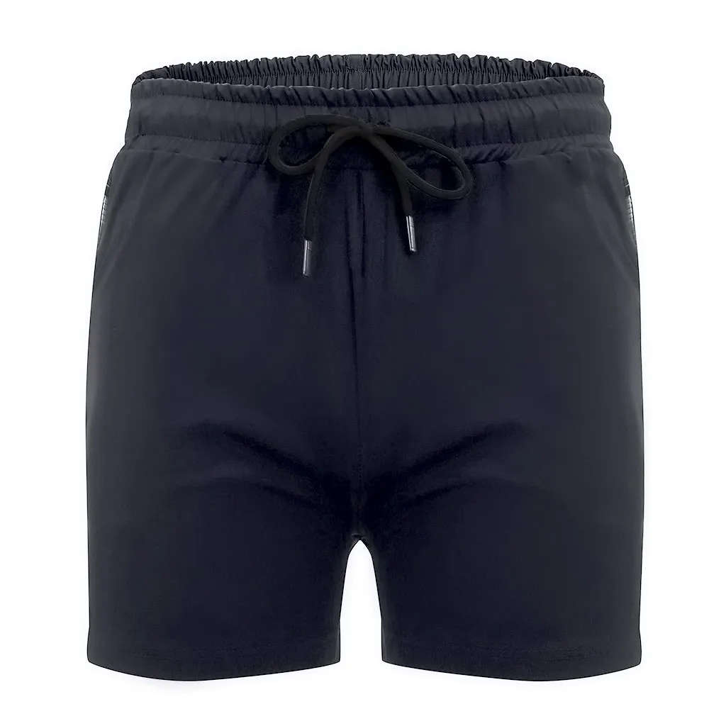 Новая мужская мода молния чистый черный пляж короткие s тренировки повседневные брюки с эластичным поясом шорты купальник до середины талии сексуальный# G30