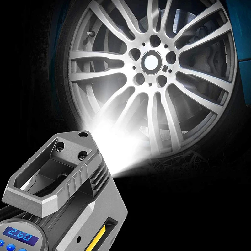 Портативный воздушный компрессор шин насос для автомобильных покрышек с цифровым манометром(150 Psi 12V Dc), яркий аварийный фонарик