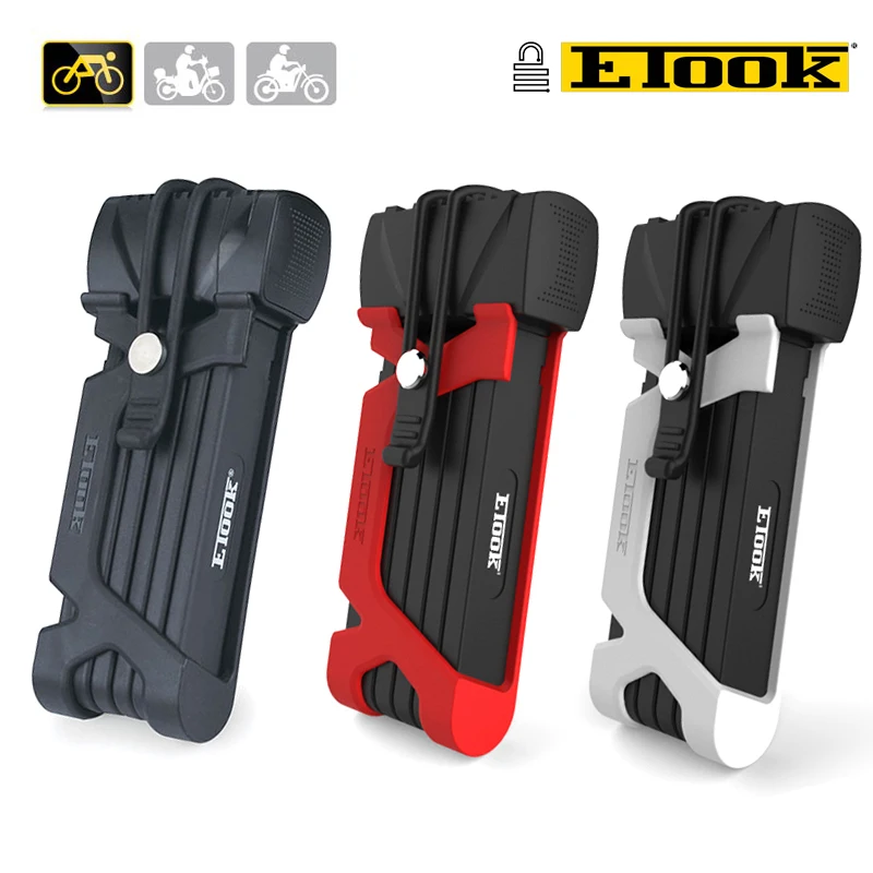 ETOOK Alloy Steel Pro Anti shear Bike Folding Lock 850mm Portable Bicycle Motorcycle Scooter