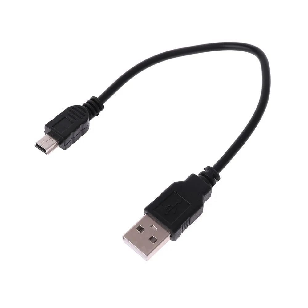 

New USB Short 2.0 A Male to Mini 5 Pin B Data Charging Cable Cord Adapter