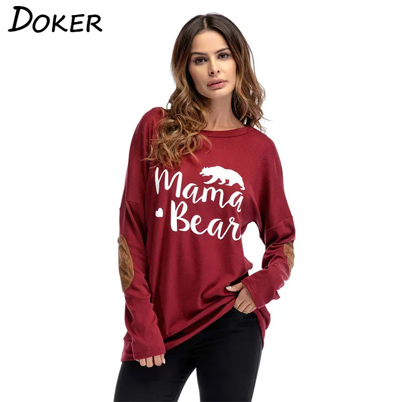 

2019 Spring New Long Sleeve Fashion T-shirt Women Funny Letter Print Casual T-shirt Ladies O-neck Tops Loose T-shirt Plus Size