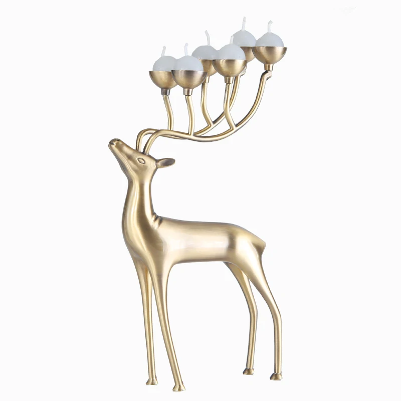 Home Decoration Deer Metal Silver Plated Candle Holder Stainless steel Gold Silver Deer