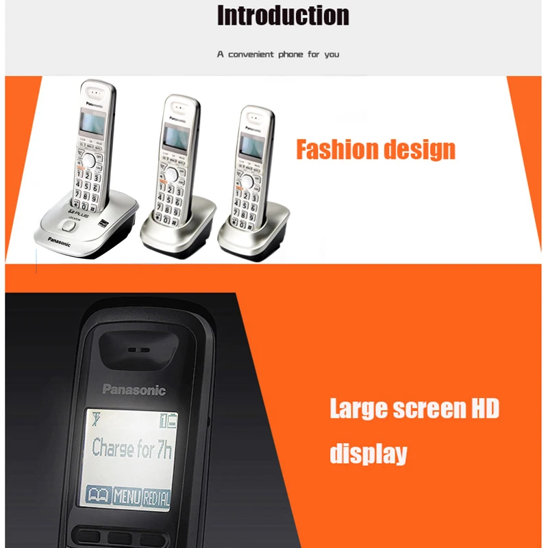 DECT6.0 المنزل هاتف لاسلكي سماعة الهاتف اللاسلكي مع المتصل ID Handfree الداخلي الداخلي الإنجليزية اسبانيا اللغة للمنزل