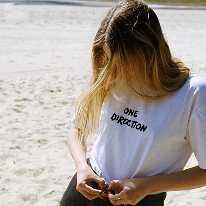 One Direction женские хипстерские рубашки с буквенным принтом Tumblr графическая