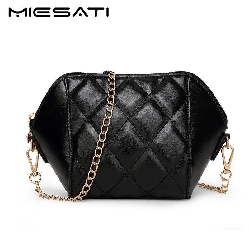 MIESATI Women Messenger Bags Quilted Leather Chain Bag Plaid Women Crossbody Bag Women&#39;S Handbag ...