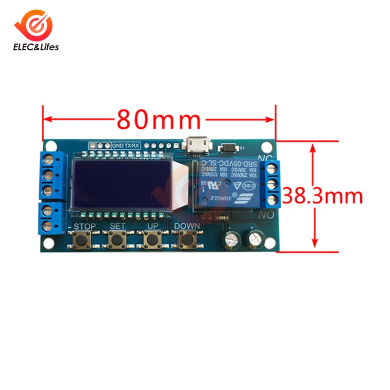 Цифровой ЖК-дисплей реле задержки времени модуль постоянного тока 6-30 в 10 а высокий и низкий уровень триггера Переключатель 1 способ цикла задержки синхронизации релейный модуль