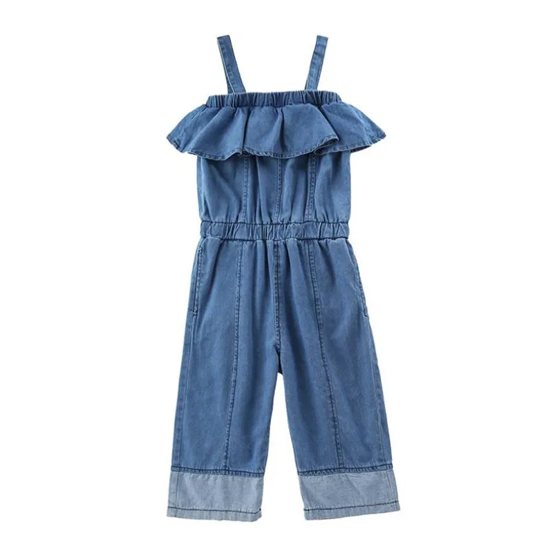 

Children Clothes Big Girls Jeans Jumpsuit Fashion New Summer Kids Overalls High Quality Party Wear Denim Overall For 3-14Years