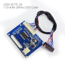 LVD20 to 50pin TTL interface standard 20pin 1-ch 8 LVDS input 50pin TTL output adapter board converter Free Shipping
