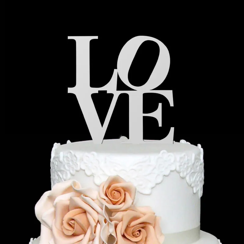 

Valentine's Day Acrylic Letter Cake Topper Happy Birthday Top Flag Cake Wedding Decorations Baby Shower Party topper Supplies
