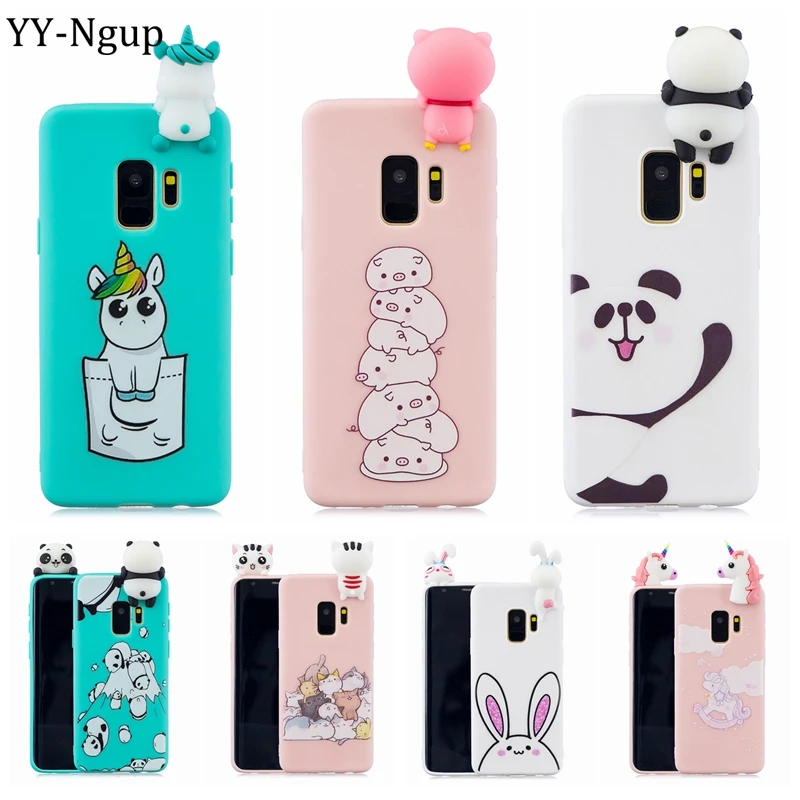 

S9 Case for Samsung Galaxy S9 Plus Case Cover 3D Cartoon Panda Unicorn Silicone Phone Case on for Coque Samsung S9 Plus S9+ Etui