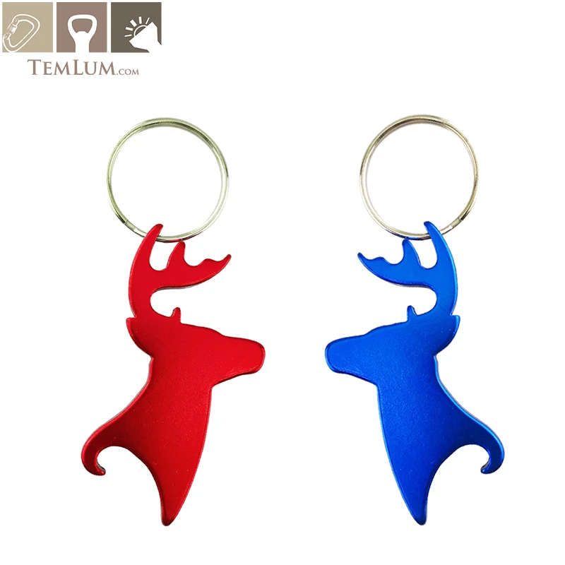 

TEMLUM Aluminum Mini Buck Shape Pocket Beer Bottle Opener Keychains Can Custom Opener Wedding Bottle Opener