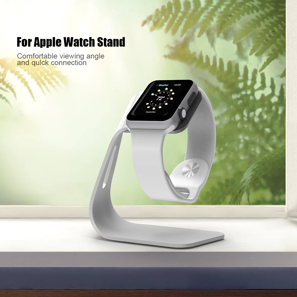 FLOVEME Metal Aluminum Charger Stand Holder for Apple Watch Bracket Charging Cradle Stand for Apple i Watch Charger Dock Station images - 6