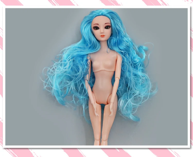1 шт. Обнаженная кукла с цветной головкой для волос 1/6 куклы 12 суставов движущиеся тела DIY игрушки подарок на день рождения Аксессуары для девочки