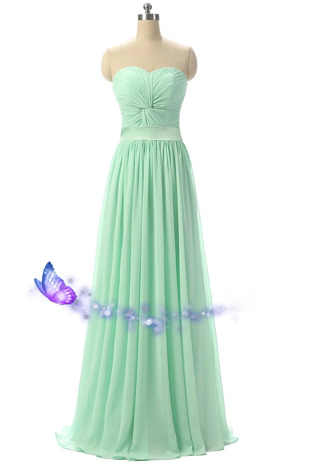 

free shipping long mint green bridesmaid dresses 2016 vestido longo cheap new sweetheart pleat Weddings Party gown real photos