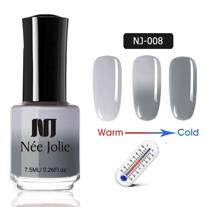 NEE JOLIE 7,5 мл температурный меняющий цвет термальный лак для ногтей блестящий эффект Быстросохнущий лак для ногтей градиентный лак для ногтей - Цвет: 7.5ml - NJ-008