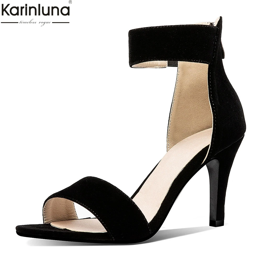 Karinluna/брендовые модные летние босоножки для отдыха на высоком каблуке, большие размеры 30-52 женская обувь пикантные Повседневные Вечерние Босоножки