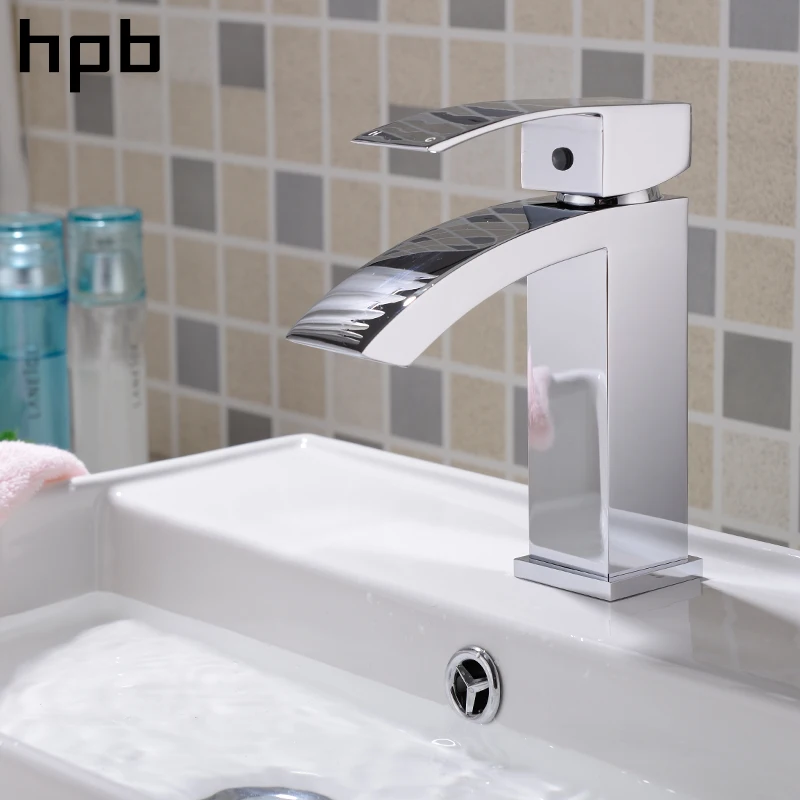 HPB Chrome Finished Waterfall Basin Faucet Sink Mixer Single Handle