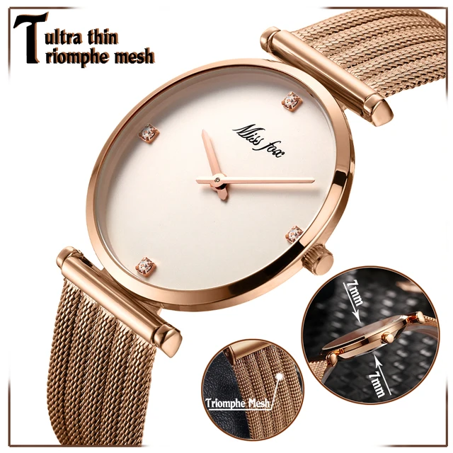 Women Watches Luxury 2018 Ultra Thin Rose Gold Watch Triomphe Mesh Brand Minimal Women Watches Luxury 2018 Ultra Thin Rose Gold Watch Triomphe Mesh Brand Minimal
