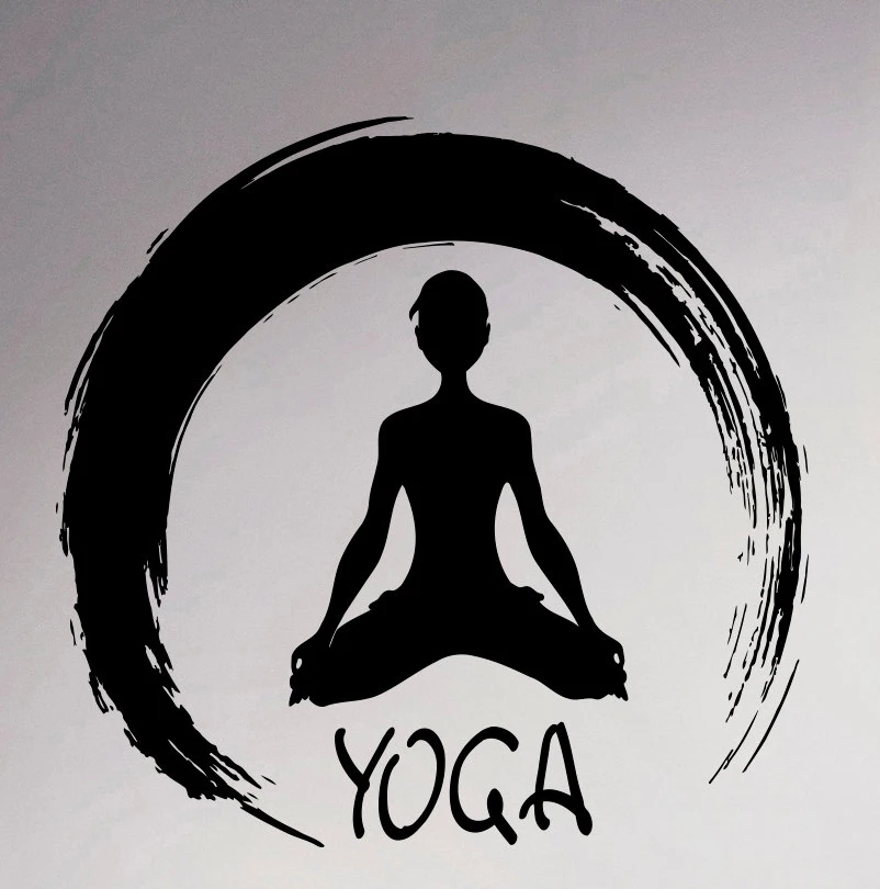 Yoga Wall Vinyl Decal Indian Lotus Pose Art Sticker Studio Decor Living