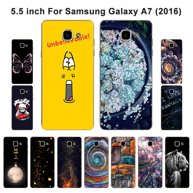 Чехол для Samsung Galaxy A7 (2016) A710 A710F Мягкий Силиконовый ТПУ чехол телефона Модный с