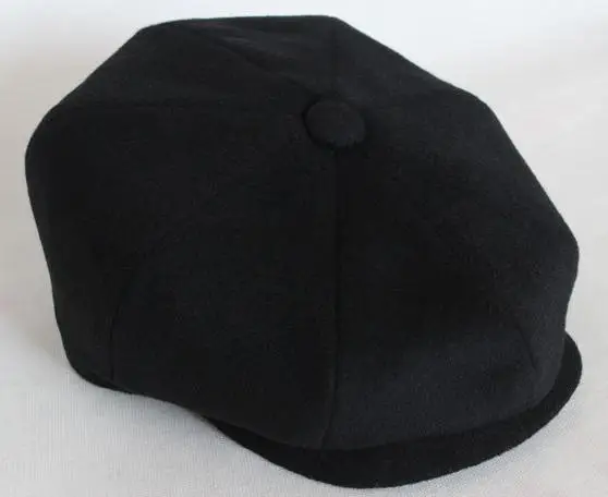Boolawdee чистый шерстяные восьмиугольная черный Newsboy Cap для пожилых художник и шляпу охотника весна и осень досуг мужчины женщины M637 - Цвет: 58cm