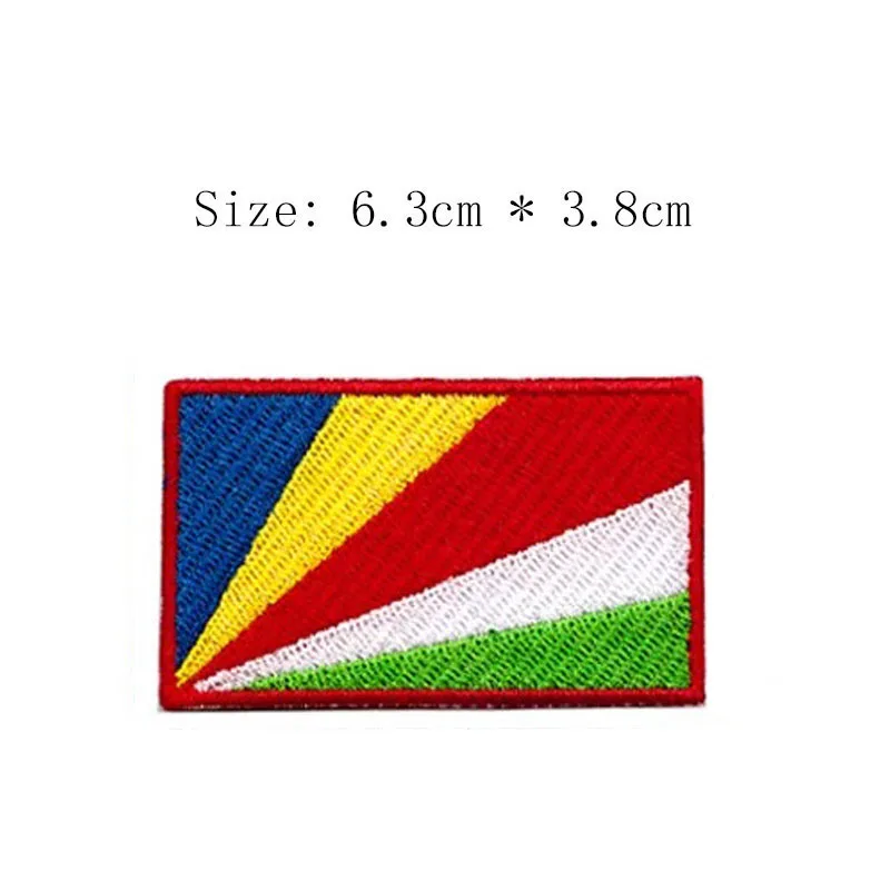

Republic of Seychelles embroidery flag patch Victoria city free shipping iron on sew on left chest for sweater clothes bags