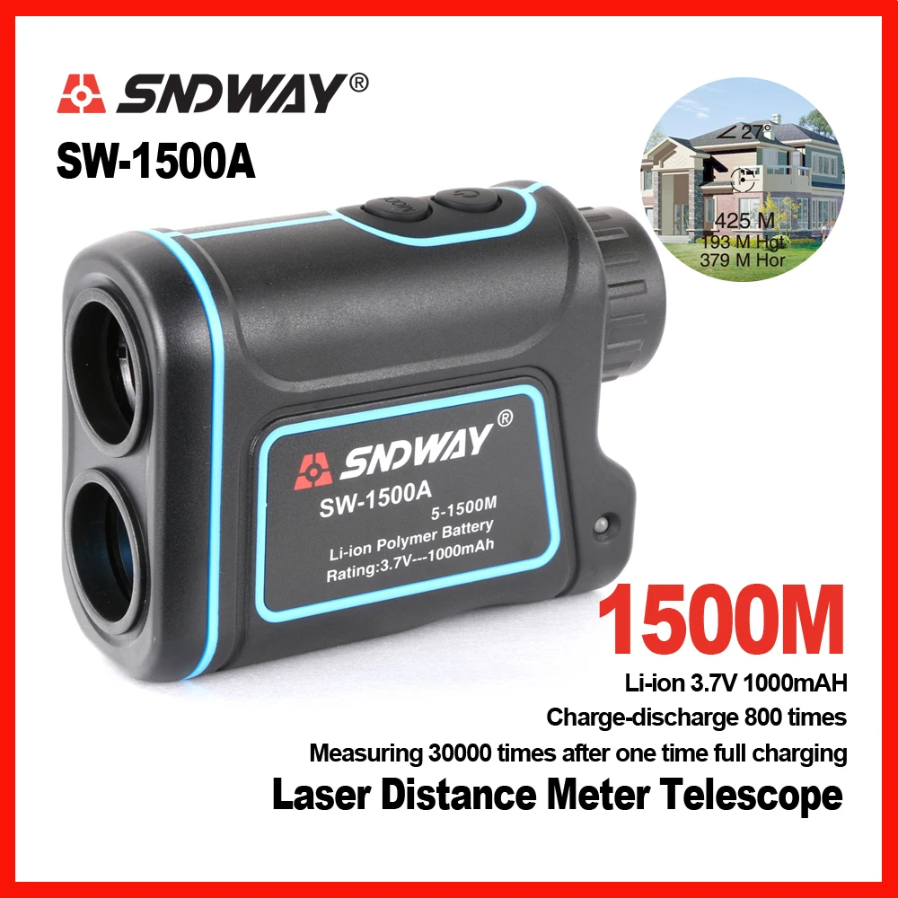 

New brand SNDWAY 1500m digital Laser distance meter telescope Golf Hunting Rangefinder Range Finder Monocular 8X Trena SW-1500A
