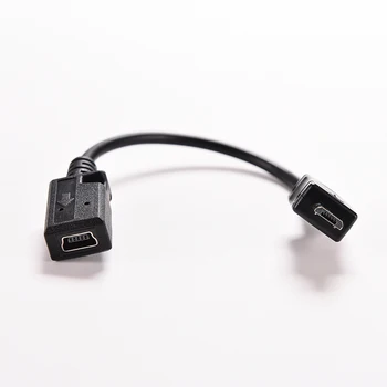 

1PC 17cm USB Cable Micro USB Male To Mini USB Female Data Sync Charging Adapter Cable Black Male To Female USB Cable