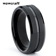 8mm Black Tungsten Carbide Ring Wedding Band for Men Women Grooved Center Brushed Finish Comfort Fit Engraving Free цена 8mm Black Tungsten Carbide Ring Wedding Band for Men Women Grooved Center Brushed Finish Comfort Fit Engraving Free цены онлайн
