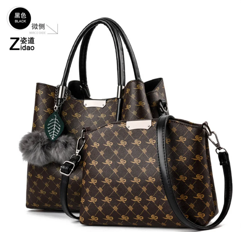 Women PU Leather Handbags Set 2 Pcs Handbag Women Ladies Hand Bags Shoulder Bag for Women Messenger Bag Sac a Main