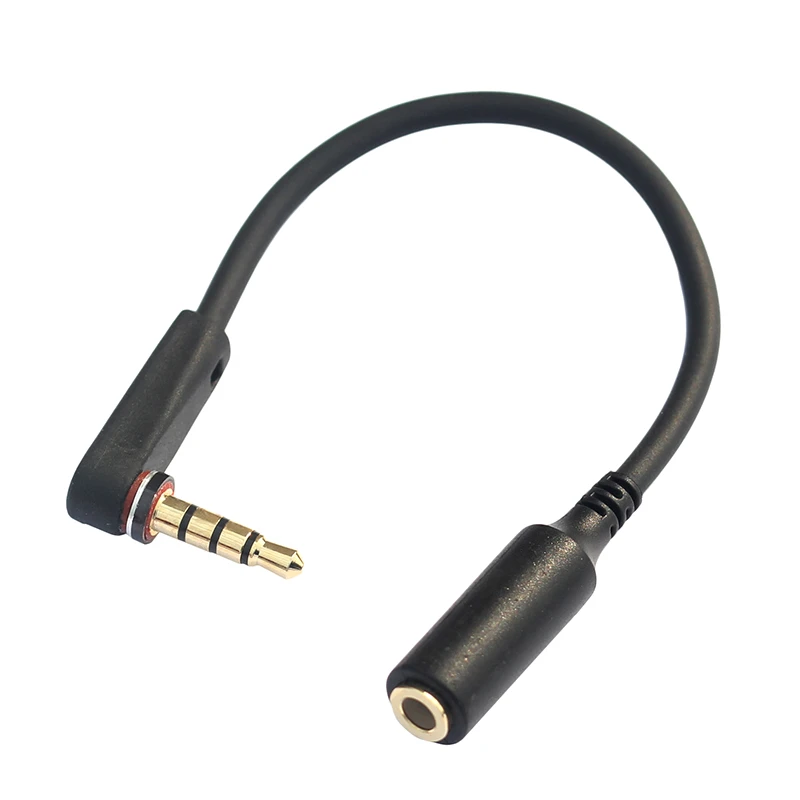 3.5mm Jack Male To Female Extension Stereo Audio Cable 15cm 90 Degree