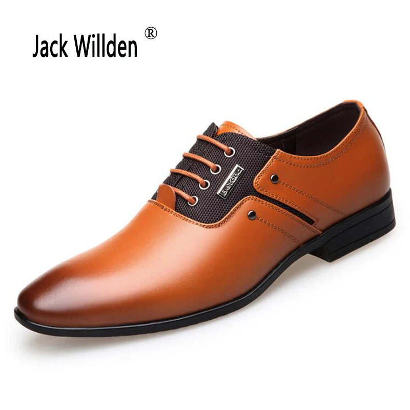 

Jack Willden Spring Autumn Men's Formal Wedding Shoes Luxury Men Business Dress Shoes Men Pointed Toe Derby Shoes Big Size 38-47