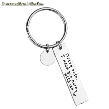 

Personalized Master Personalized Alloy Steel Round Piece Love Friend Family Keychain Keyring Gift