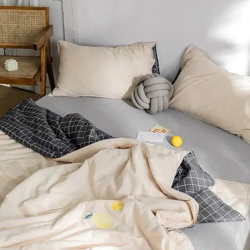 Новое одеяло из чистого хлопка, вымытое, детское постельное белье, для взрослых, king/two/queen, размер, для спальни, летнее одеяло с кондиционированием, s - Цвет: as the picture shows