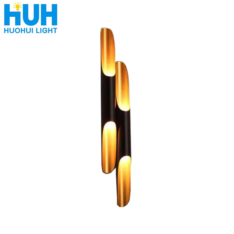 Online Vintage lámpara de pared creativa en forma de bambú personalidad Bar lámpara de pared café comedor dormitorio mesita de noche lámpara de pared de metal biselado