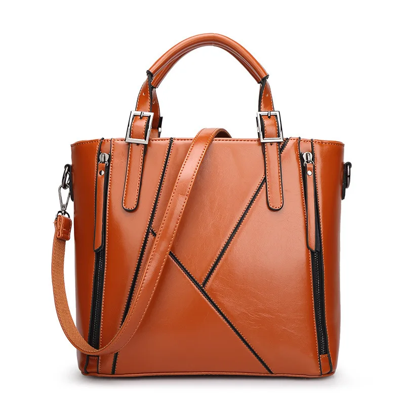 

2018 Quality Assurance Women 100% Genuine Leather Handbag Vintage Shoulder Bag Female Briefcase Causal Tote Designer Handbag