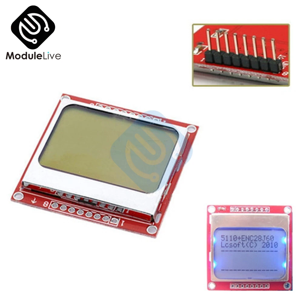 Плата для модуля ЖК дисплея с белой и синей подсветкой 84*48 84x84 Nokia 5110 Arduino Комплект