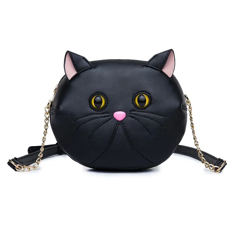 

Circle leather handbags New Style Fashion Famous Brand Bags Cute Design Women Messenger Bags Ladies bag Cat Shoulder Bag
