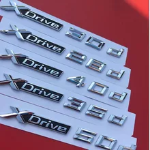 Adesivo emblema 3d abs sdrive 50d, 2 peças, estilo de carro, 20d 25d 28d 30d 35d 40d 45d 48d 50d para x3 e83 f25 x4 f26 x5 e70