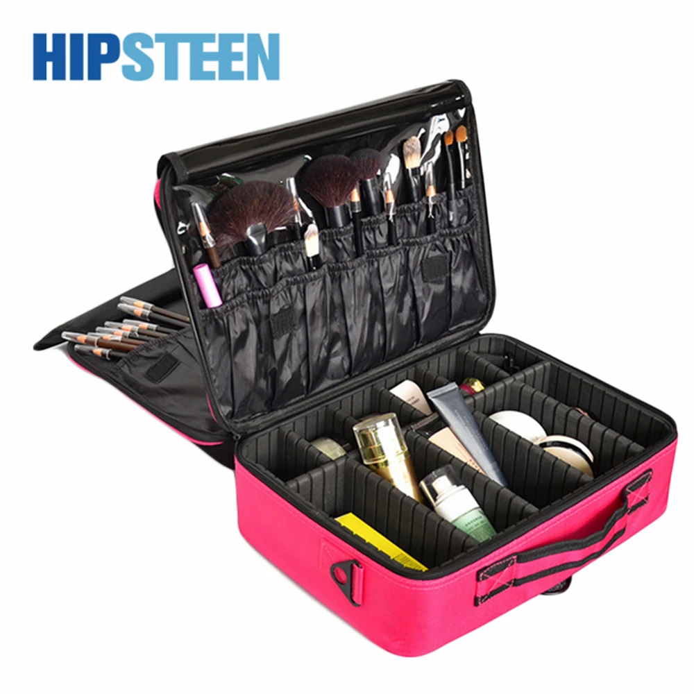 

HIPSTEEN Big Capacity Partition Cosmetics Bag Portable Waterproof Storage Pack